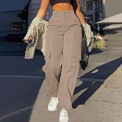 Comfortable High Waisted Cargo Pants for Women