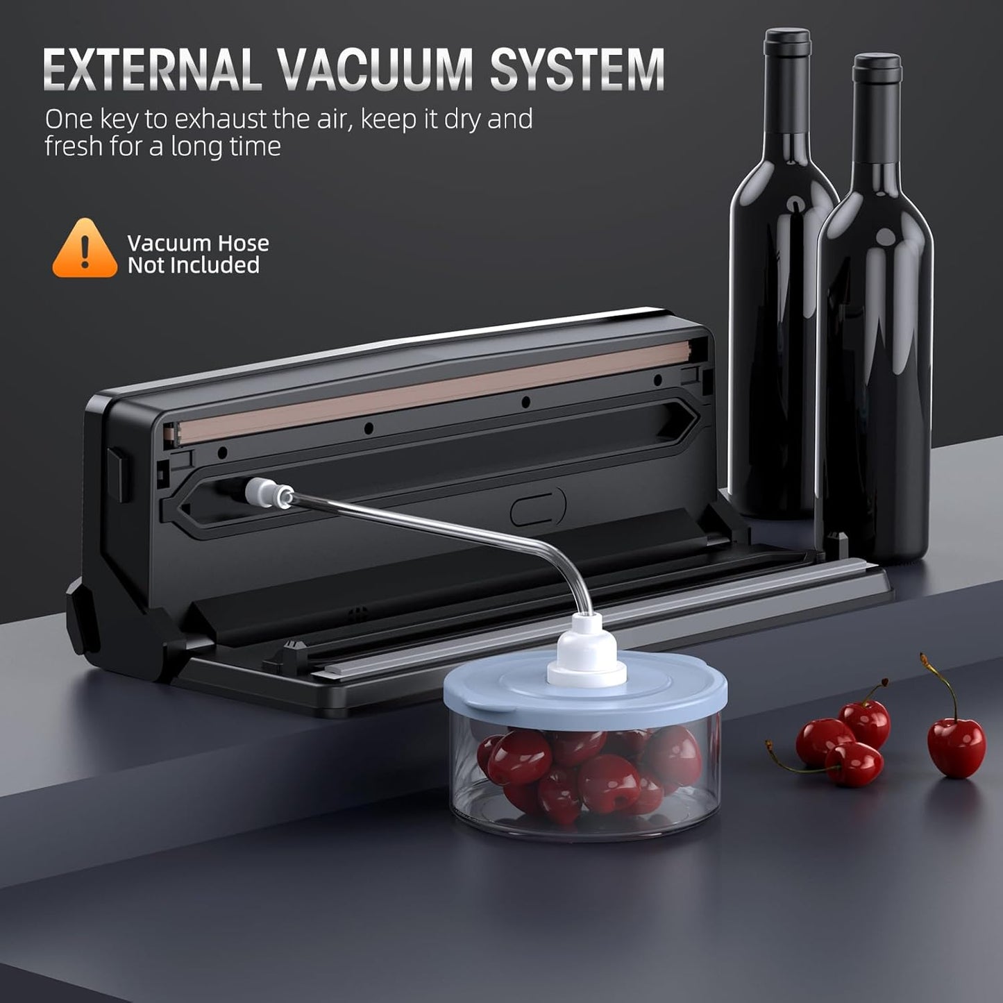 Automatic Food Sealer with Built-In Cutter and Roll Storage