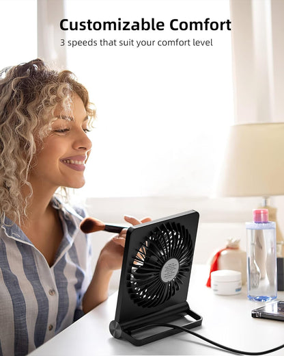 Quiet Compact Personal Desk Fan – Strong Cooling