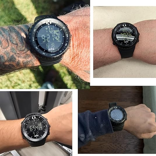 Rugged Men's Digital Outdoor Watch - Water Resistant & LED