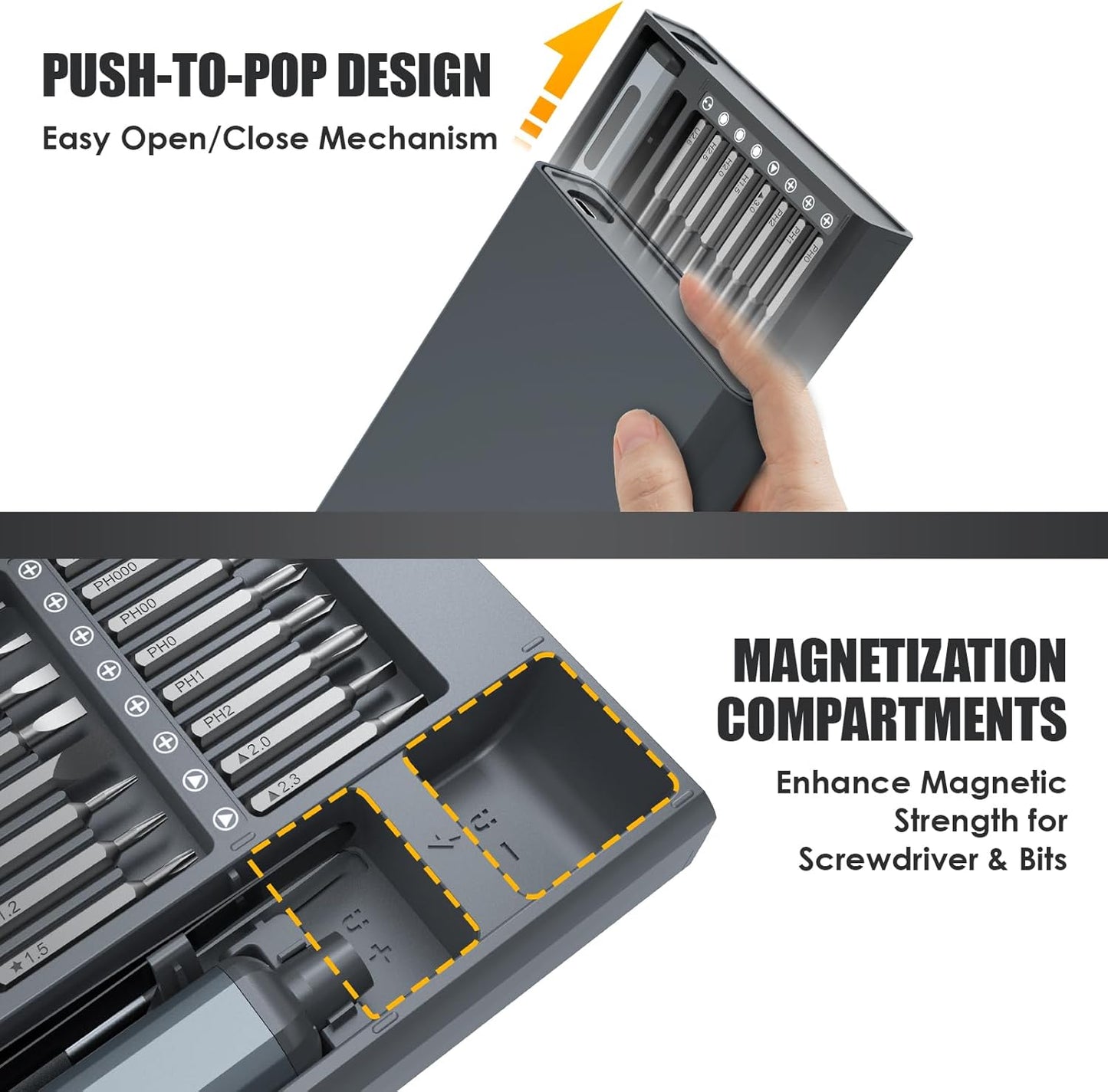 Compact 68-in-1 Multi Bit Screwdriver Kit