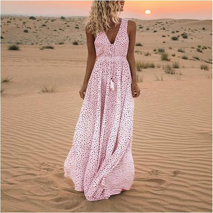 Vintage Inspired Spotted Long Dress
