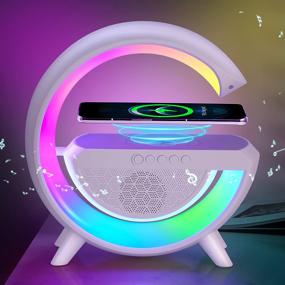Smart Clock Radio with LED Light and Wireless Charging