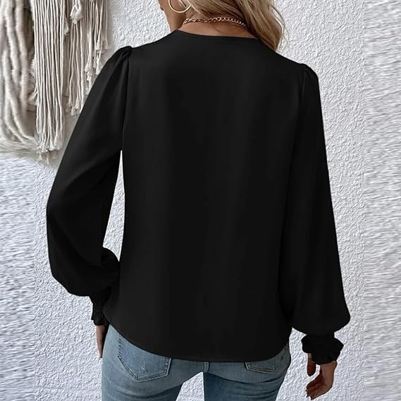 Flattering Ruffled Bell Sleeve Women's Blouse