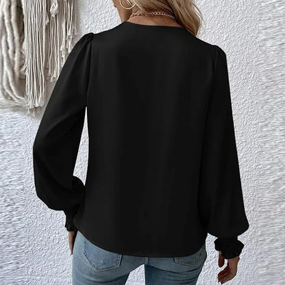 Flattering Ruffled Bell Sleeve Women's Blouse