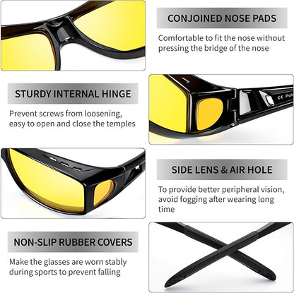 Polarized Night Driving Glasses - Anti Glare Safety Eyewear