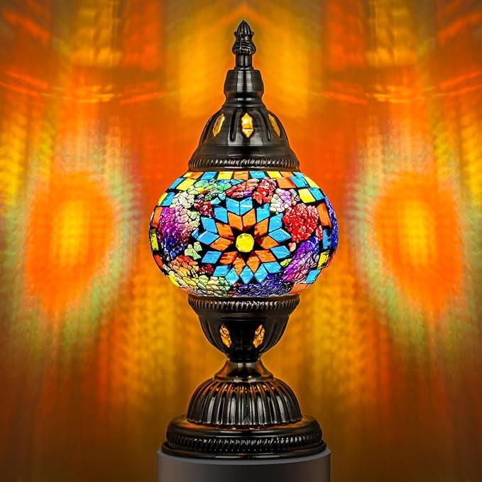 Exotic Moroccan Mosaic Glass Table Lamp - Luxivelle