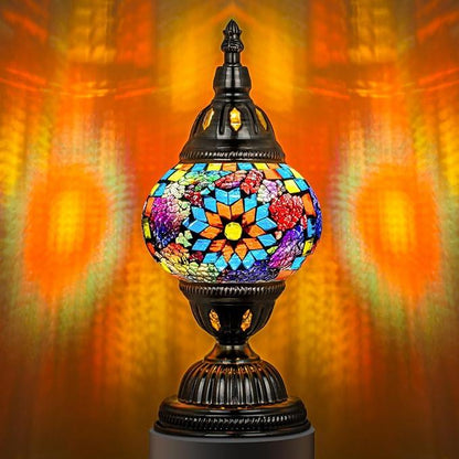 Exotic Moroccan Mosaic Glass Table Lamp - Luxivelle