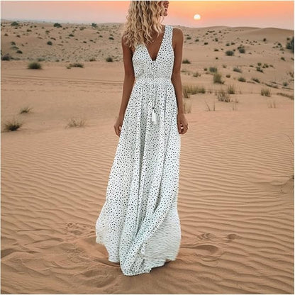 Vintage Inspired Spotted Long Dress