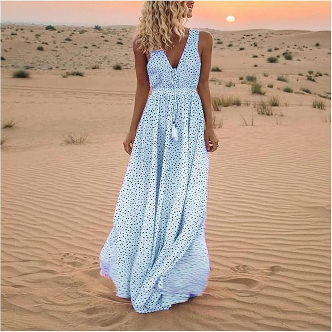 Vintage Inspired Spotted Long Dress