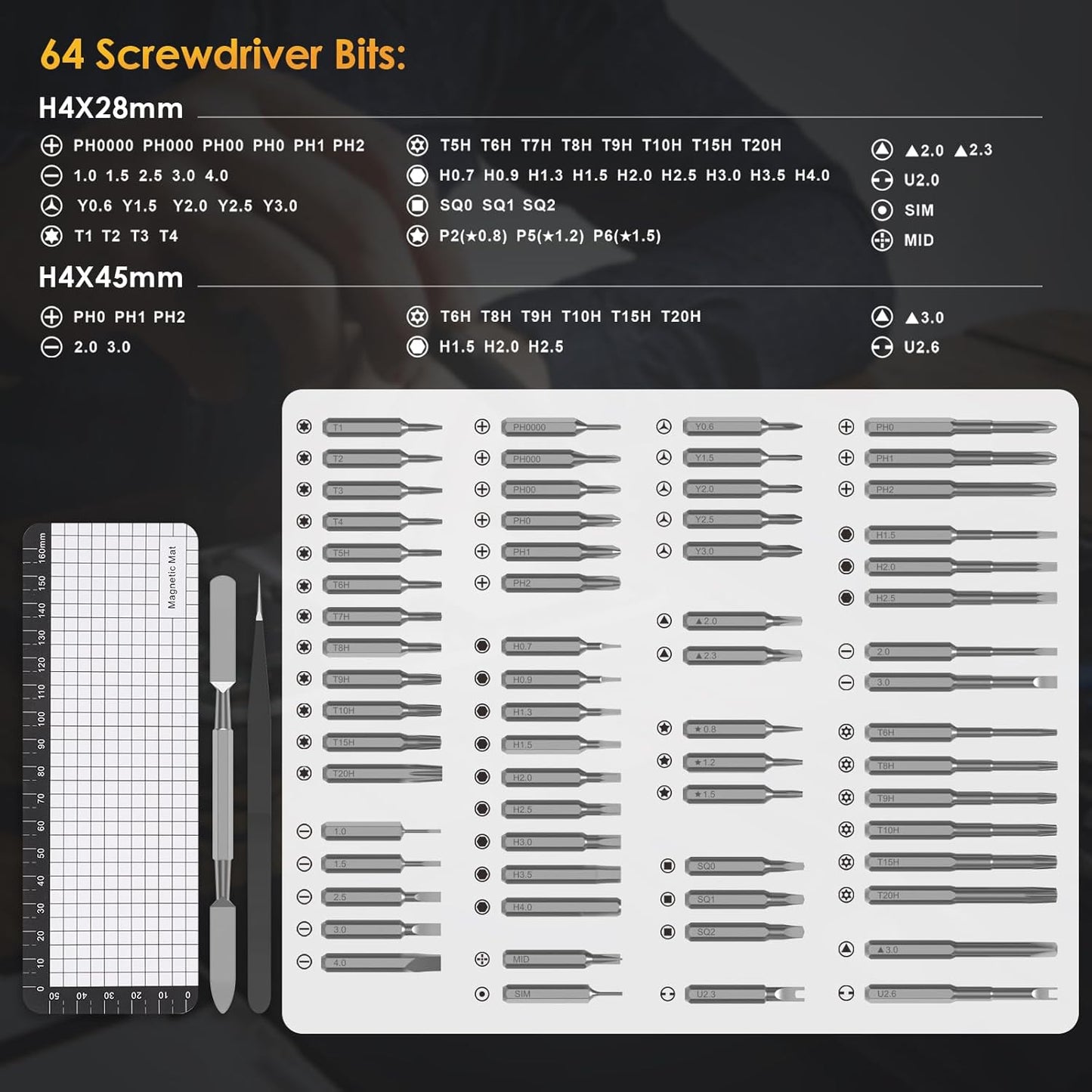 Compact 68-in-1 Multi Bit Screwdriver Kit