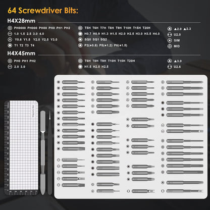 Compact 68-in-1 Multi Bit Screwdriver Kit