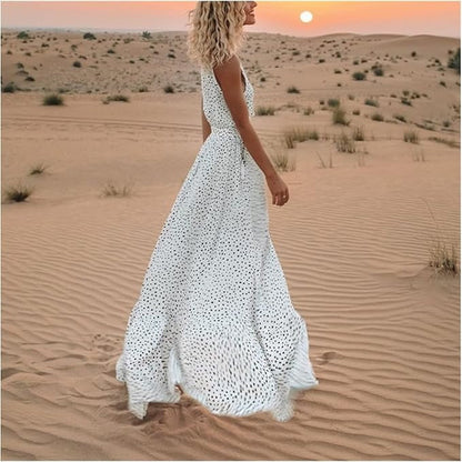 Vintage Inspired Spotted Long Dress