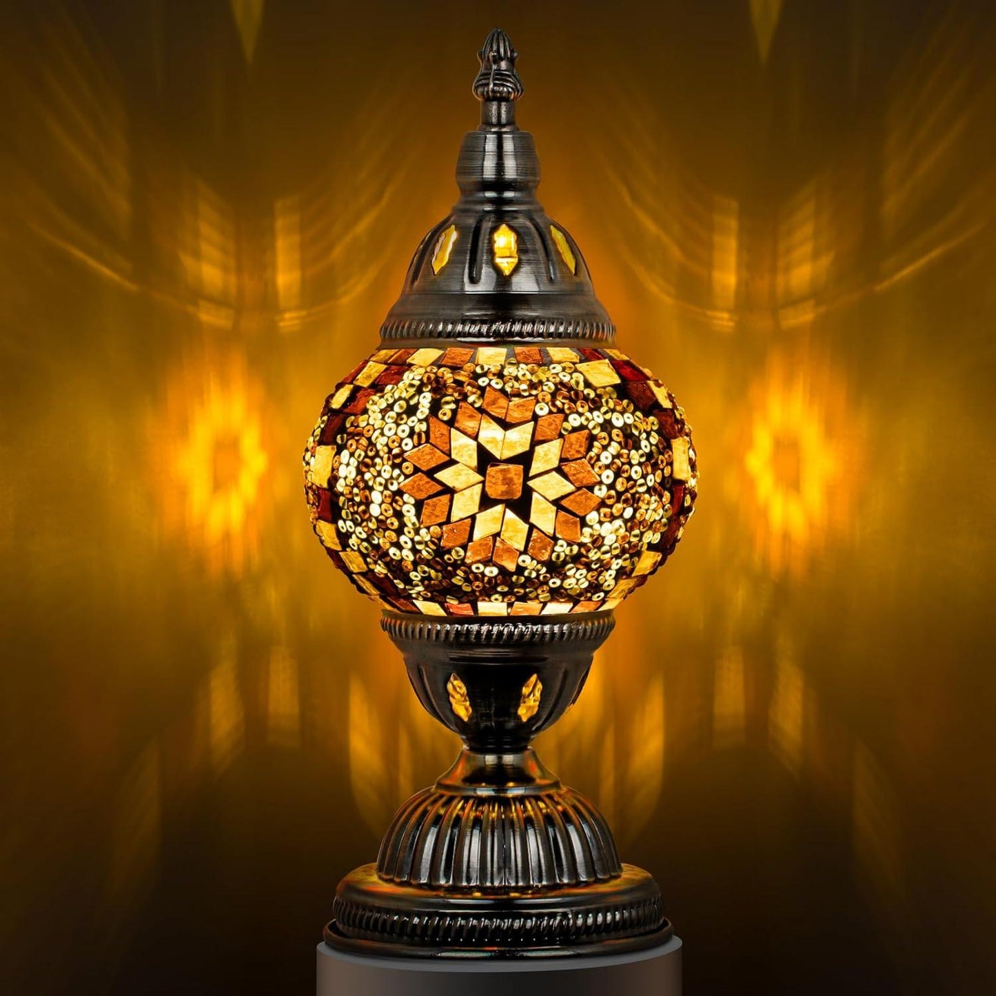 Exotic Moroccan Mosaic Glass Table Lamp