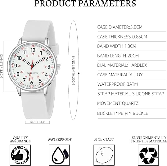 Fashionable Ladies Clip-On Timepiece – Water Resistant Silicone Pendant Watch