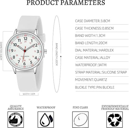 Fashionable Ladies Clip-On Timepiece – Water Resistant Silicone Pendant Watch