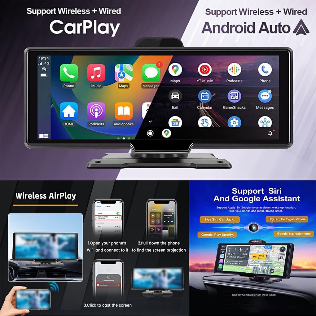 Advanced Car GPS Display with CarPlay and Auto