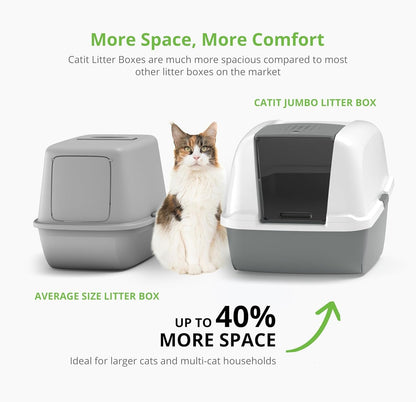 Large Covered Cat Litter Box with Odor Absorbent Filter