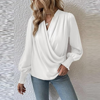Flattering Ruffled Bell Sleeve Women's Blouse