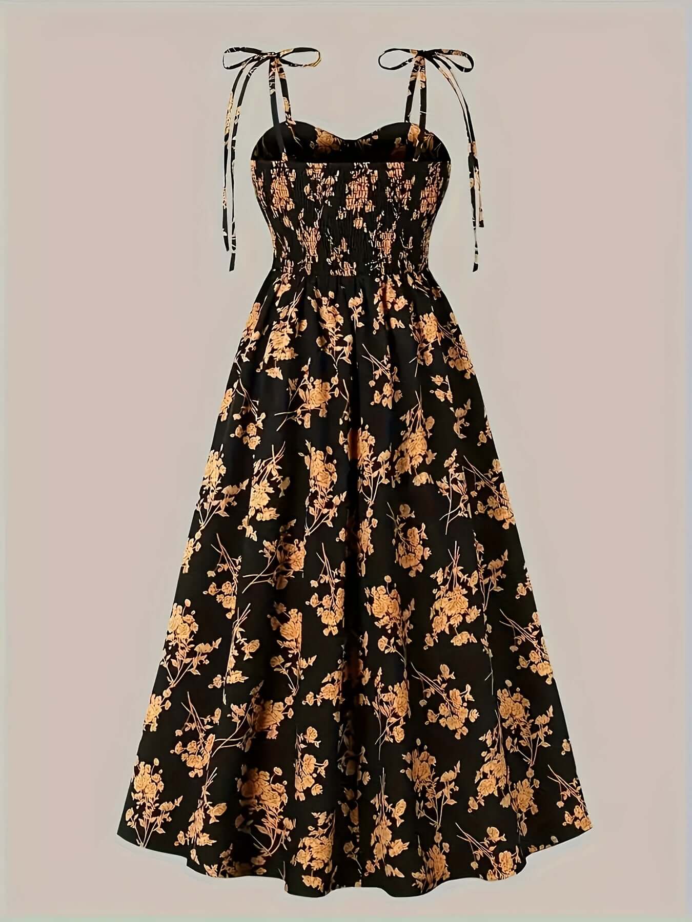Pretty Floral Summer Dress with Adjustable Straps - Luxivelle