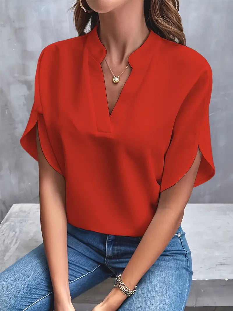Chic Low Neck Women's Blouse