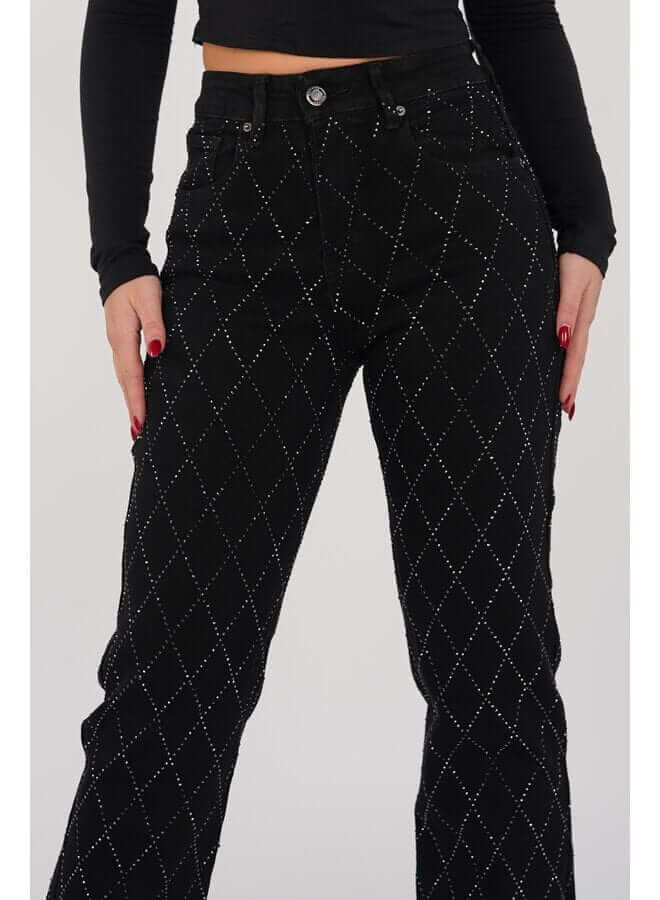 Classic Fit Women's Diamond Pattern Jeans