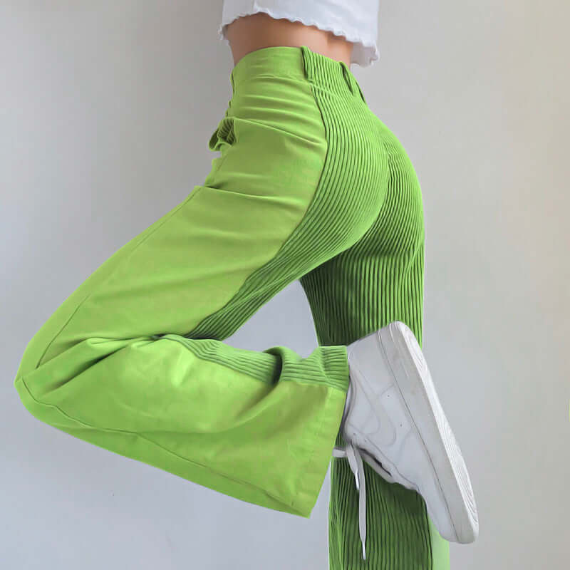 Ladies Comfortable Corduroy Flared Pants - Luxivelle