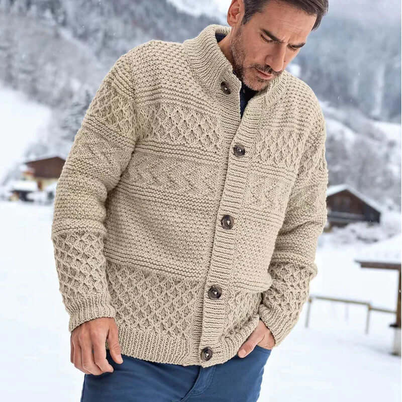 Relaxed Fit Mens Sweater Cardigan - Luxivelle