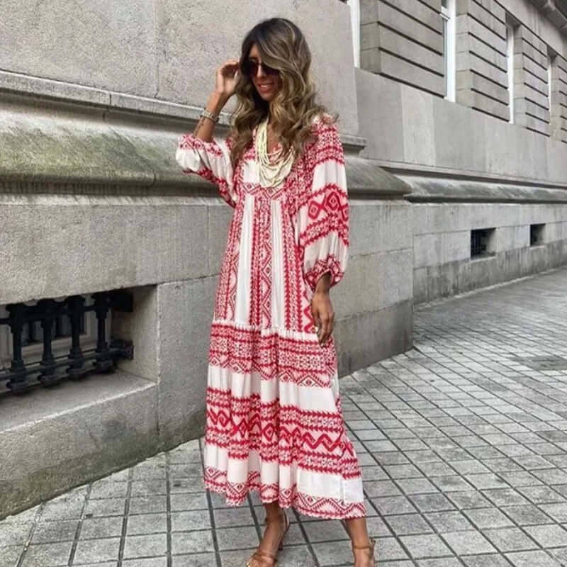Colorful Patterned Casual Summer Dress