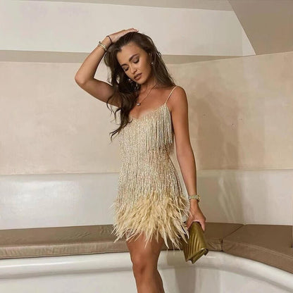 Glittering Long Evening Gown