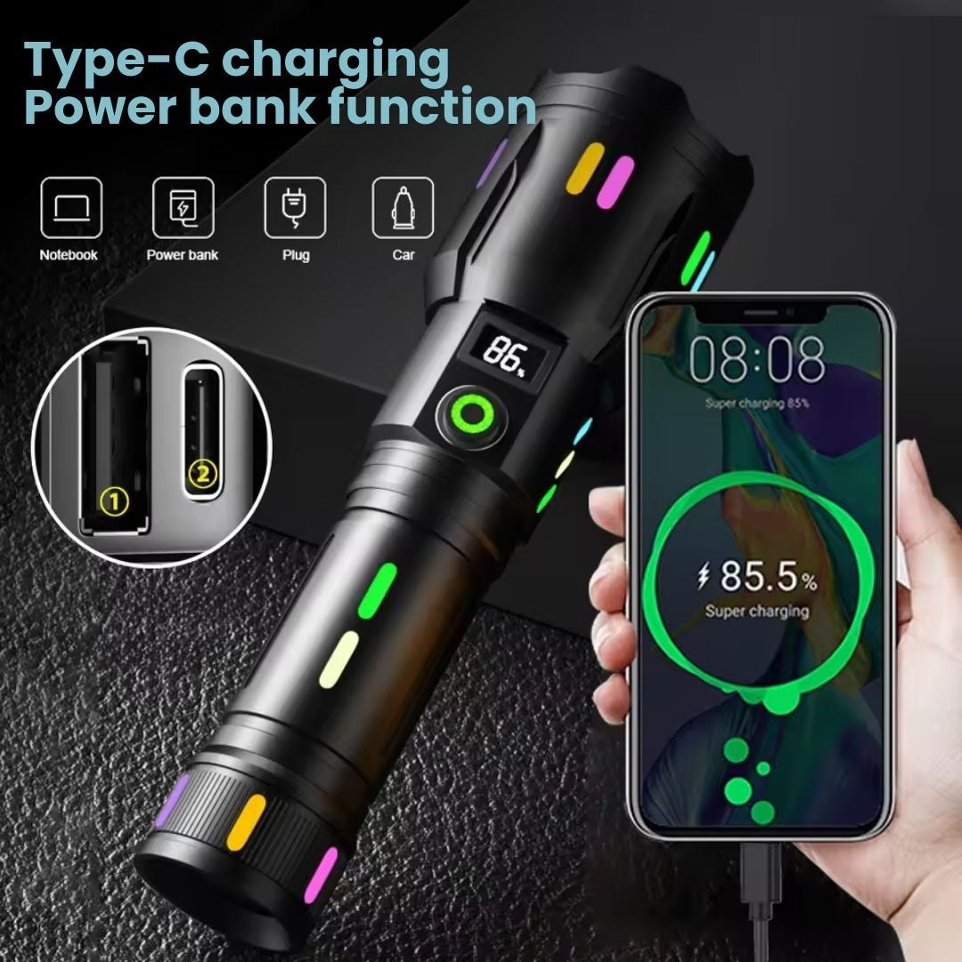 High-Power Rechargeable LED Torch 9000 Lumens