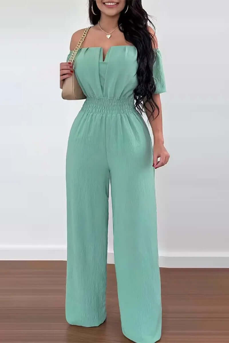 Ladies' Cold Shoulder Short Jumpsuit