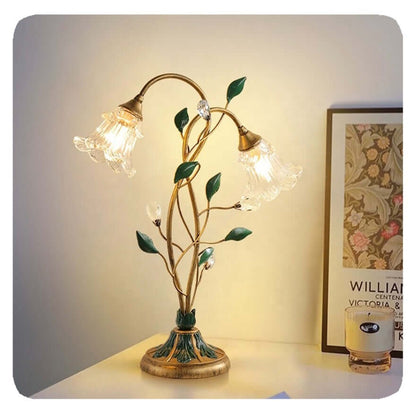 Luxurious Glass Floral Desk Lamp - Luxivelle