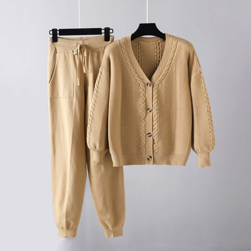 Ladies' Chic V-Neck 2-Piece Outfit