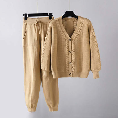 Ladies' Chic V-Neck 2-Piece Outfit