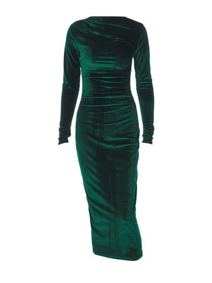 Fitted Women's Long Sleeve Party Dress