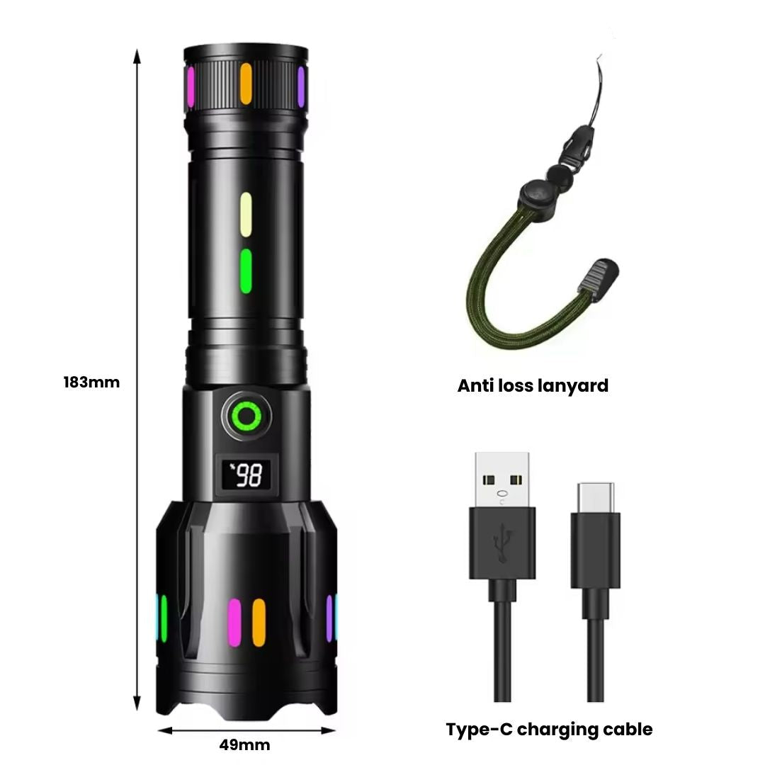 High-Power Rechargeable LED Torch 9000 Lumens