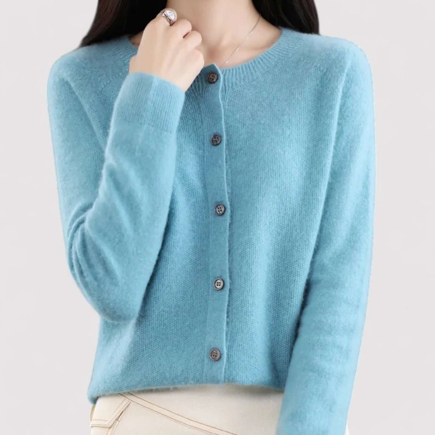 Soft Women's Wool Blend Open Front Cardigan