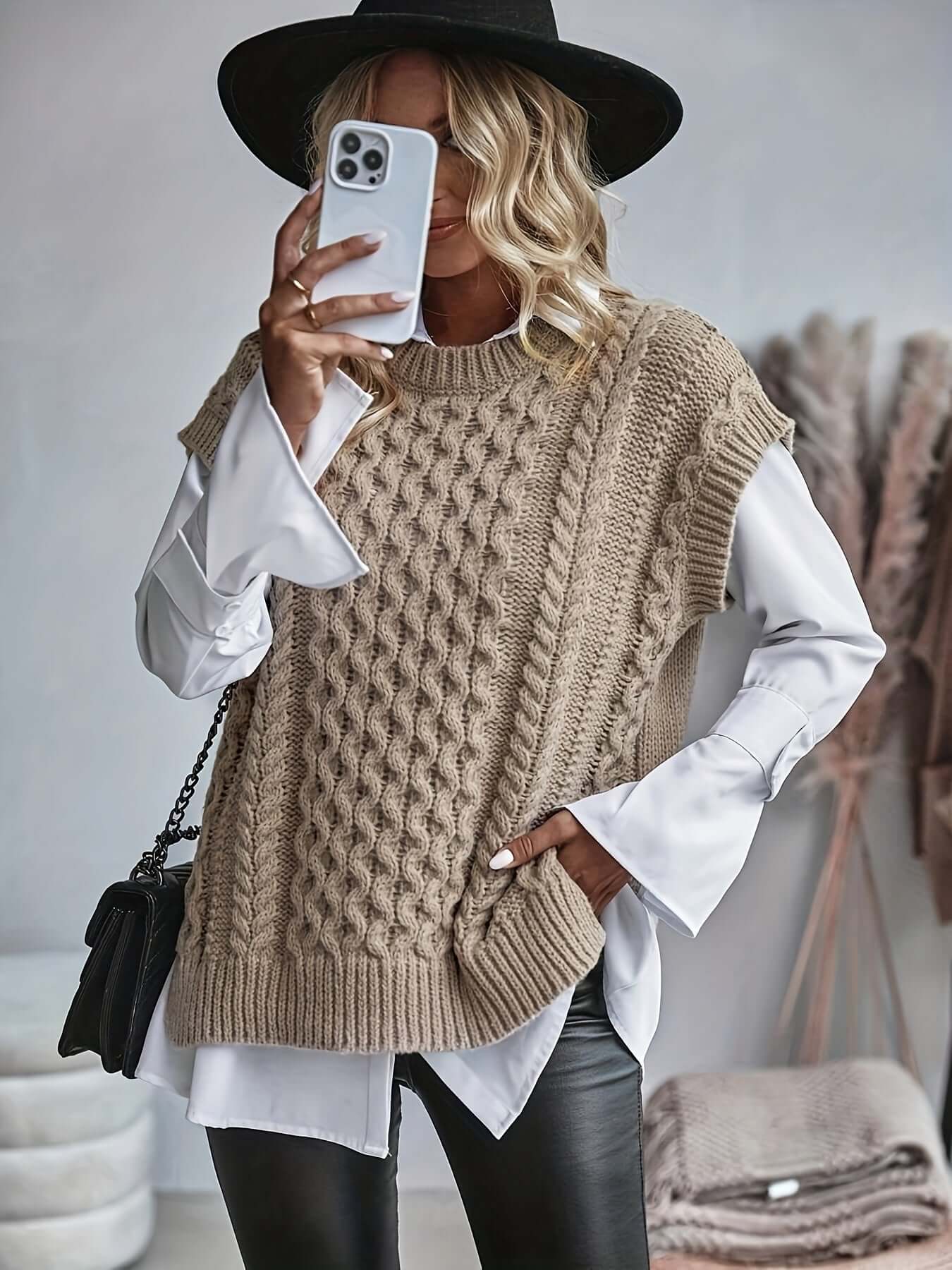 Warm Women's Knitted Vest Sweater