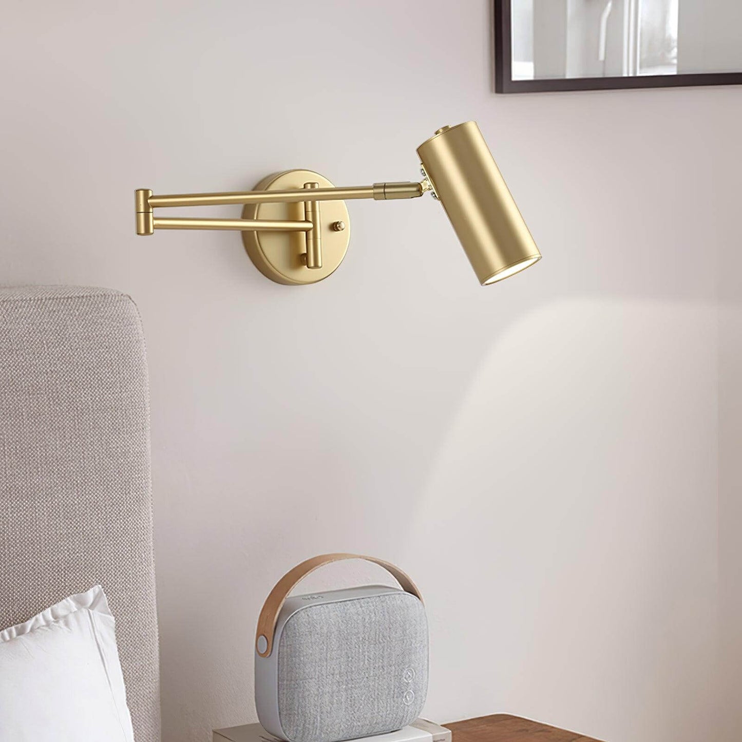 Flexible Brushed Steel LED Wall Light with Arm