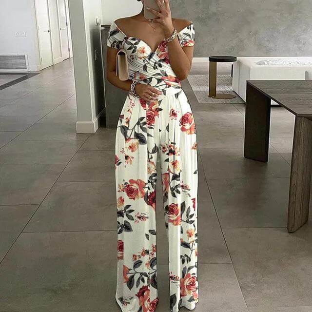 Beautiful Cold Shoulder Loose Fit Jumpsuit - Luxivelle