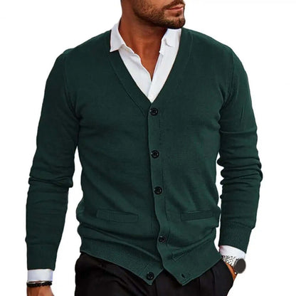 Classic Crew Neck Sweater Cardigan - Luxivelle