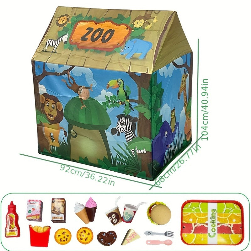 Fun Kids Playhouse with Animal Friends Play Set
