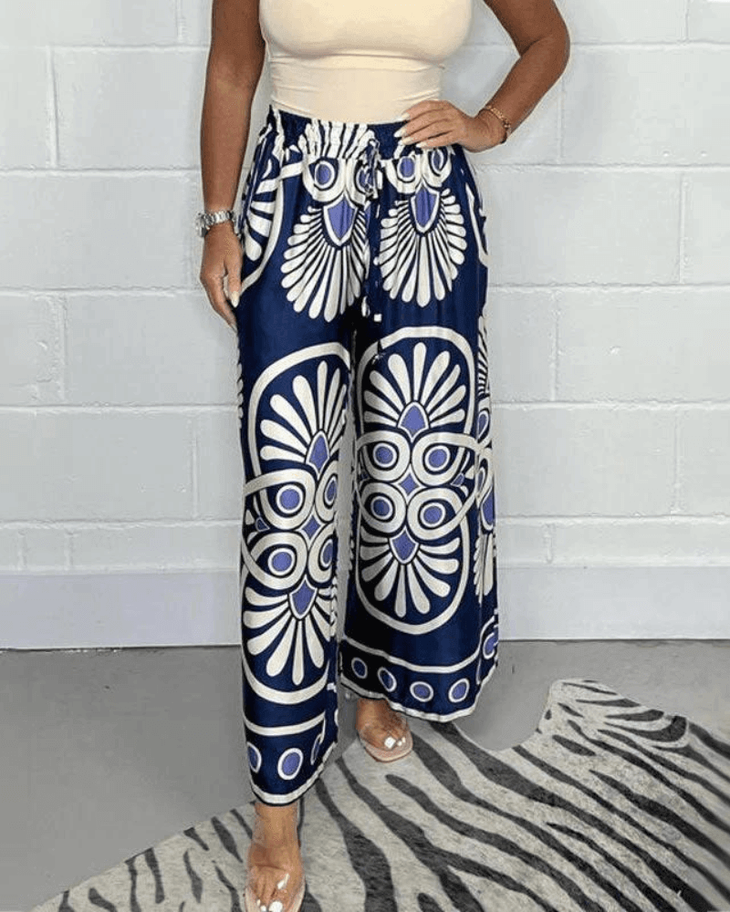 Ladies Loose Fit Patterned Pants