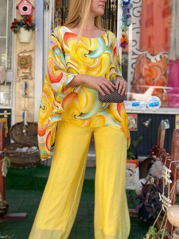 Ladies Elegant 2 Piece Chiffon Outfit