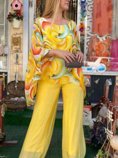 Ladies Elegant 2 Piece Chiffon Outfit