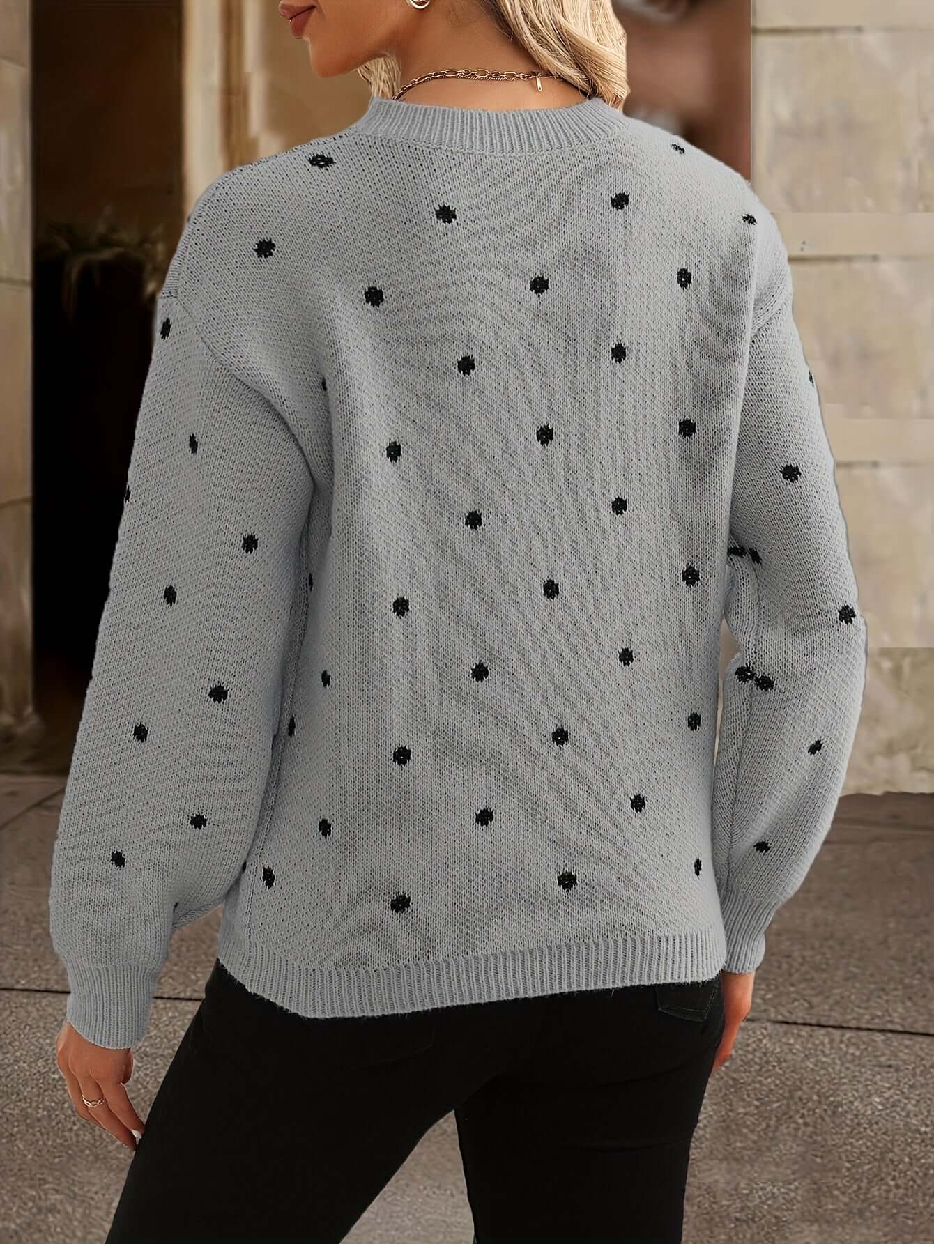Ladies Classic Spotted Knit Sweater
