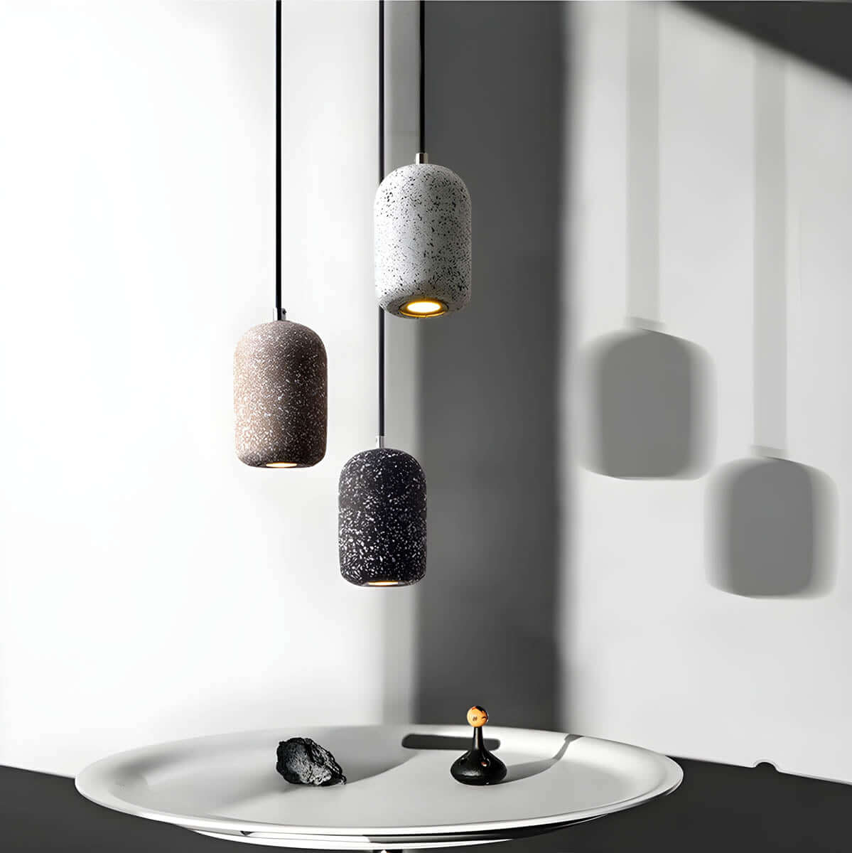 Rustic Metal Hanging Ceiling Light, 16cm Glass Shade