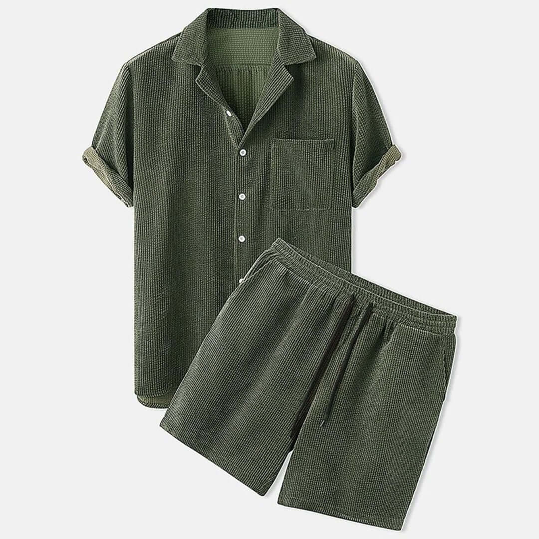 Relaxed Fit Cotton Two Piece Suit