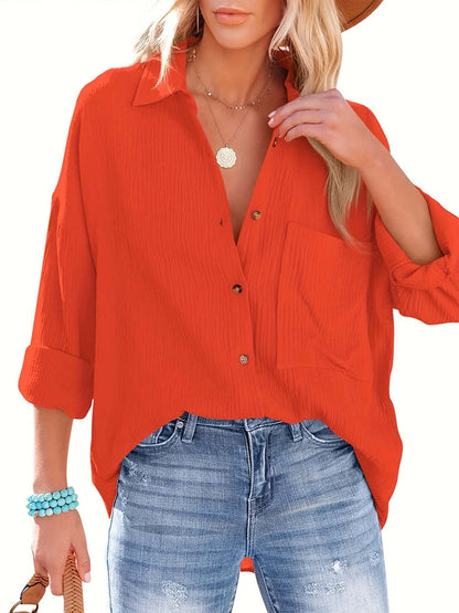 Casual Soft Women's Long Sleeve Cotton Top